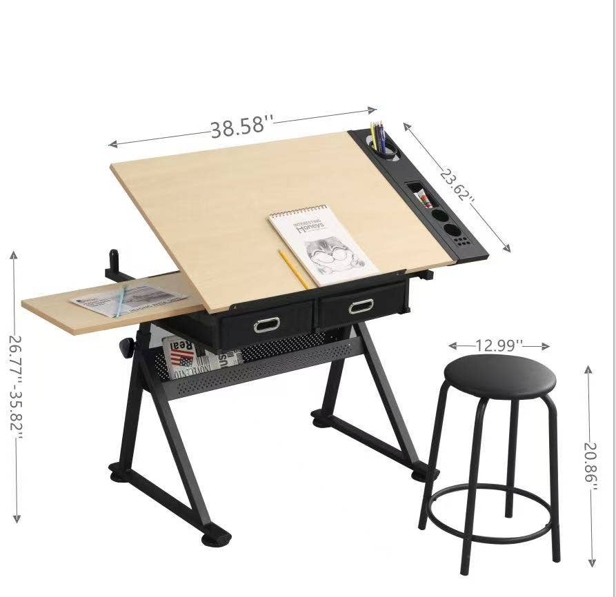 HOMYCASA DESIGN INC - Wholesale Desk Set - Garage Workstation Adjustable Drafting Table with 2 Drawers4
