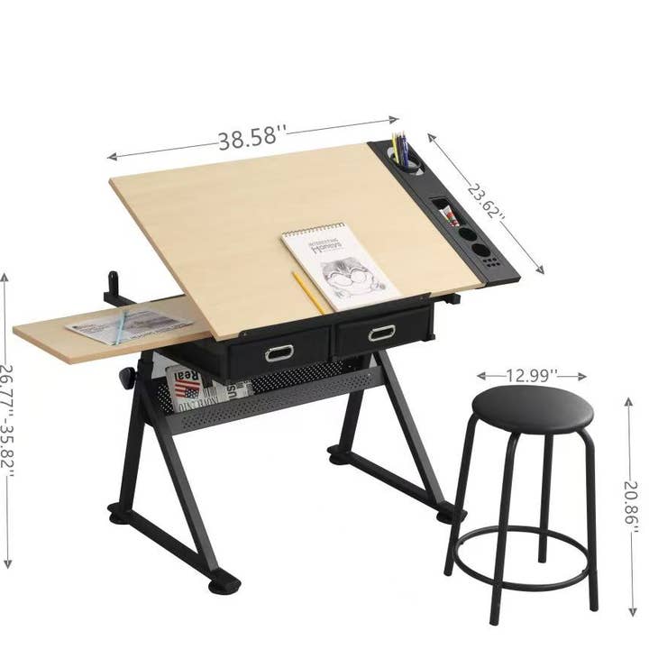 HOMYCASA DESIGN INC - Wholesale Desk Set - Garage Workstation Adjustable Drafting Table with 2 Drawers4