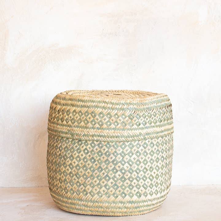 MINNA - Wholesale Basket - Medium Oaxacan Woven Basket - Sage