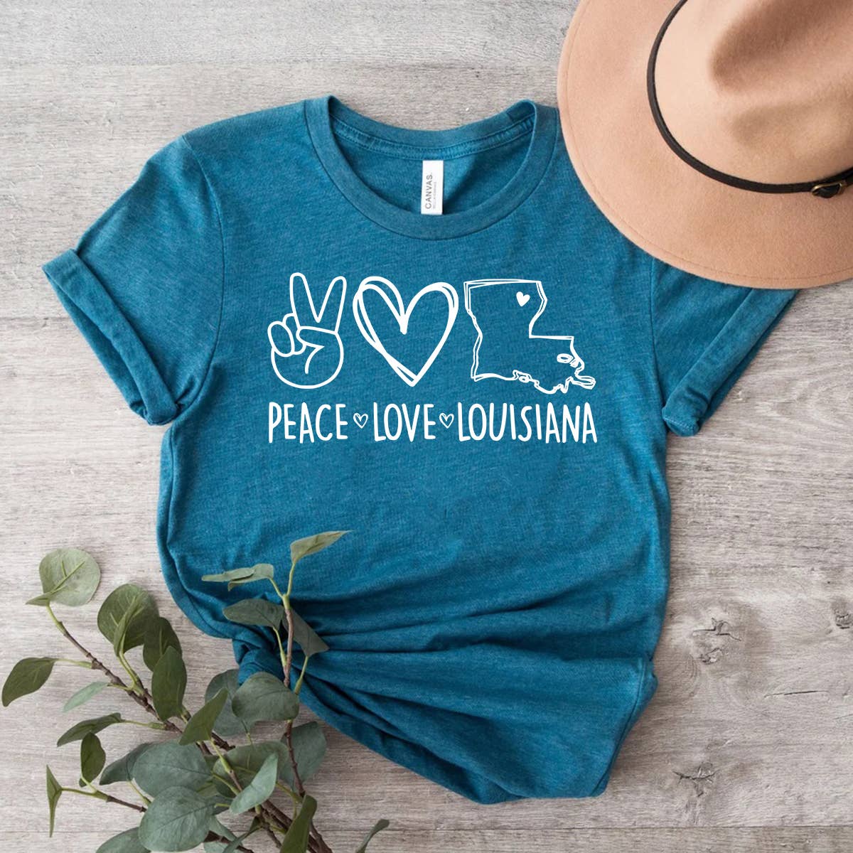 Himalayan Hymns - Wholesale Screen Printed T-Shirt - Women's - Peace Love Louisiana Shirt State Love Louisiana Map School0