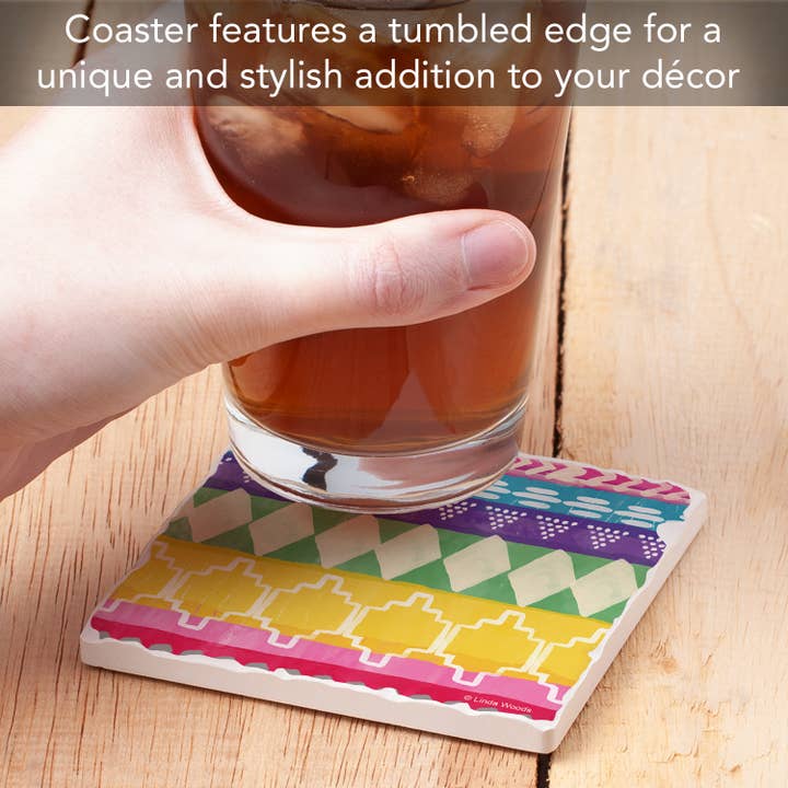 Conimar Promotions - Wholesale Coasters - "Color Fiesta" Single Tumbled Tile Coaster 3