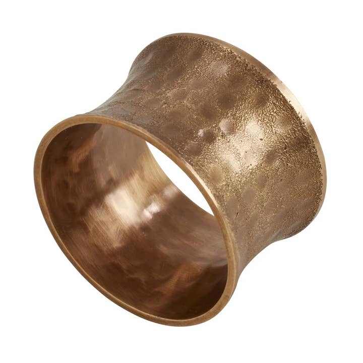 Fennco Styles - Wholesale Napkin Ring - Dark Gold Brass Hammered Napkin Ring1