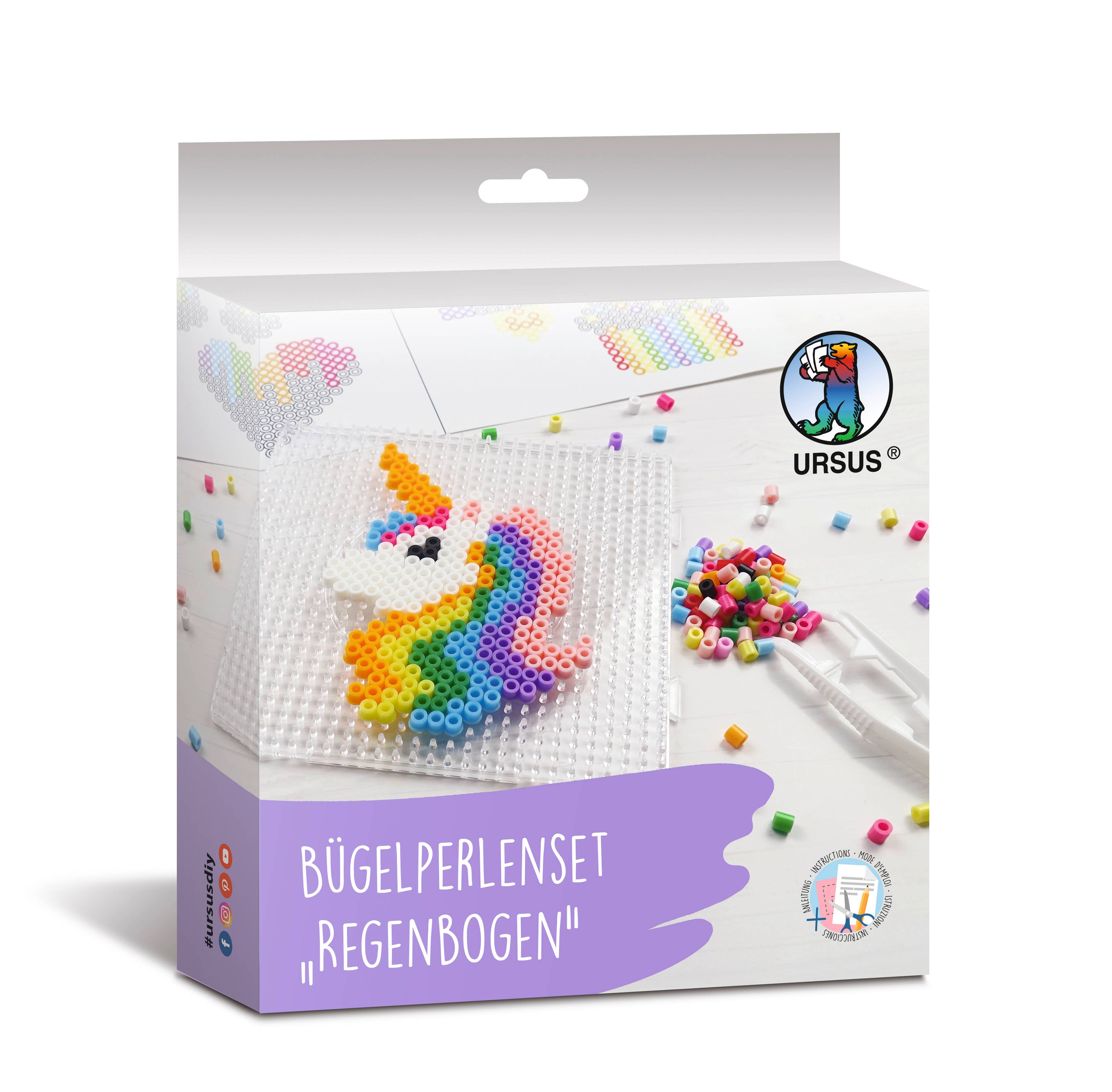 URSUS® / Buntpapierfabrik Ludwig Bähr GmbH & Co. KG - Wholesale DIY Craft Kit - Kids - Iron-on bead set "Rainbow"