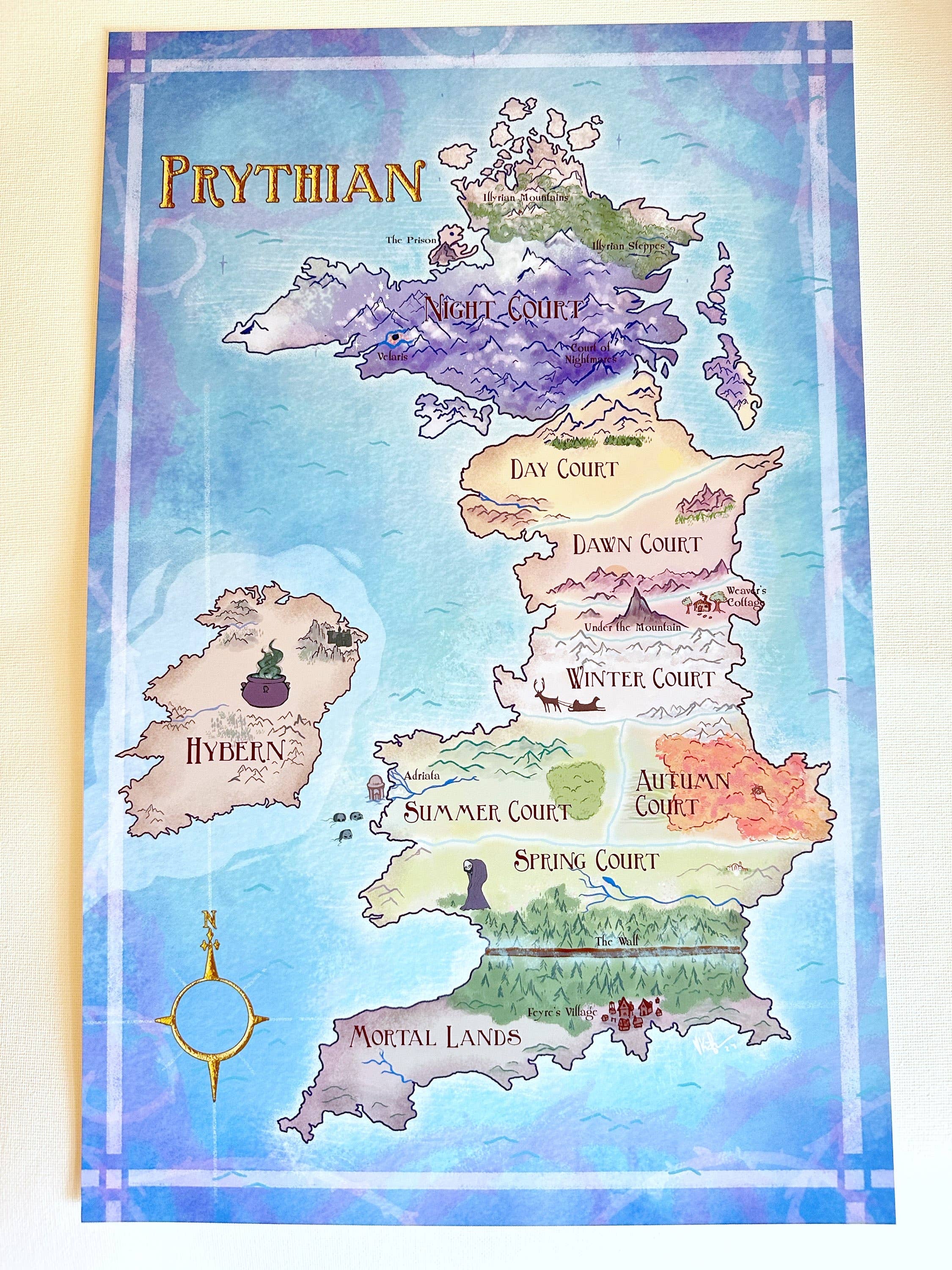 Awkward Affections – wholesale Art print – Prythian Map // Fantasy Landscapes // ACOTAR // Book Art2