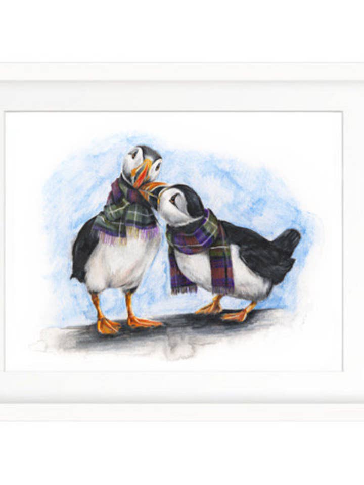 Love on Skye (Puffin Art Print) for wholesale by Art by Lana Mathieson