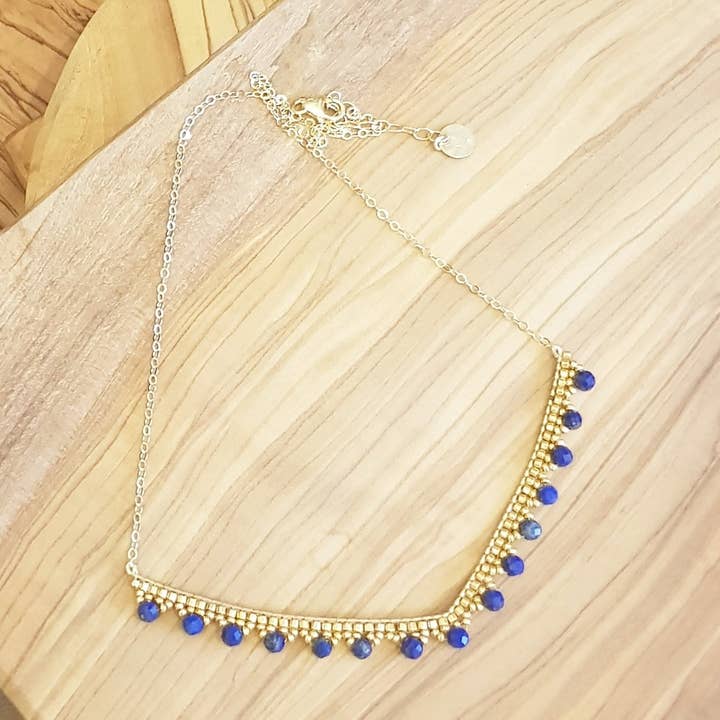 Zanzibar Lapis Lazuli necklace for wholesale by C'cedille
