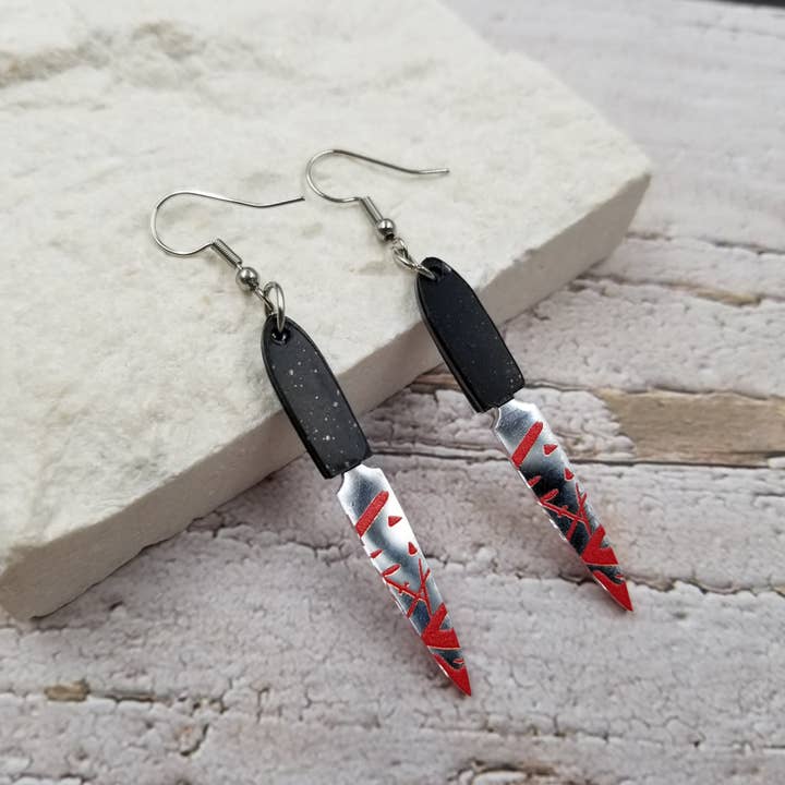 Treasure Wholesale - Wholesale Dangle earrings - Bloody Goth Halloween Earrings