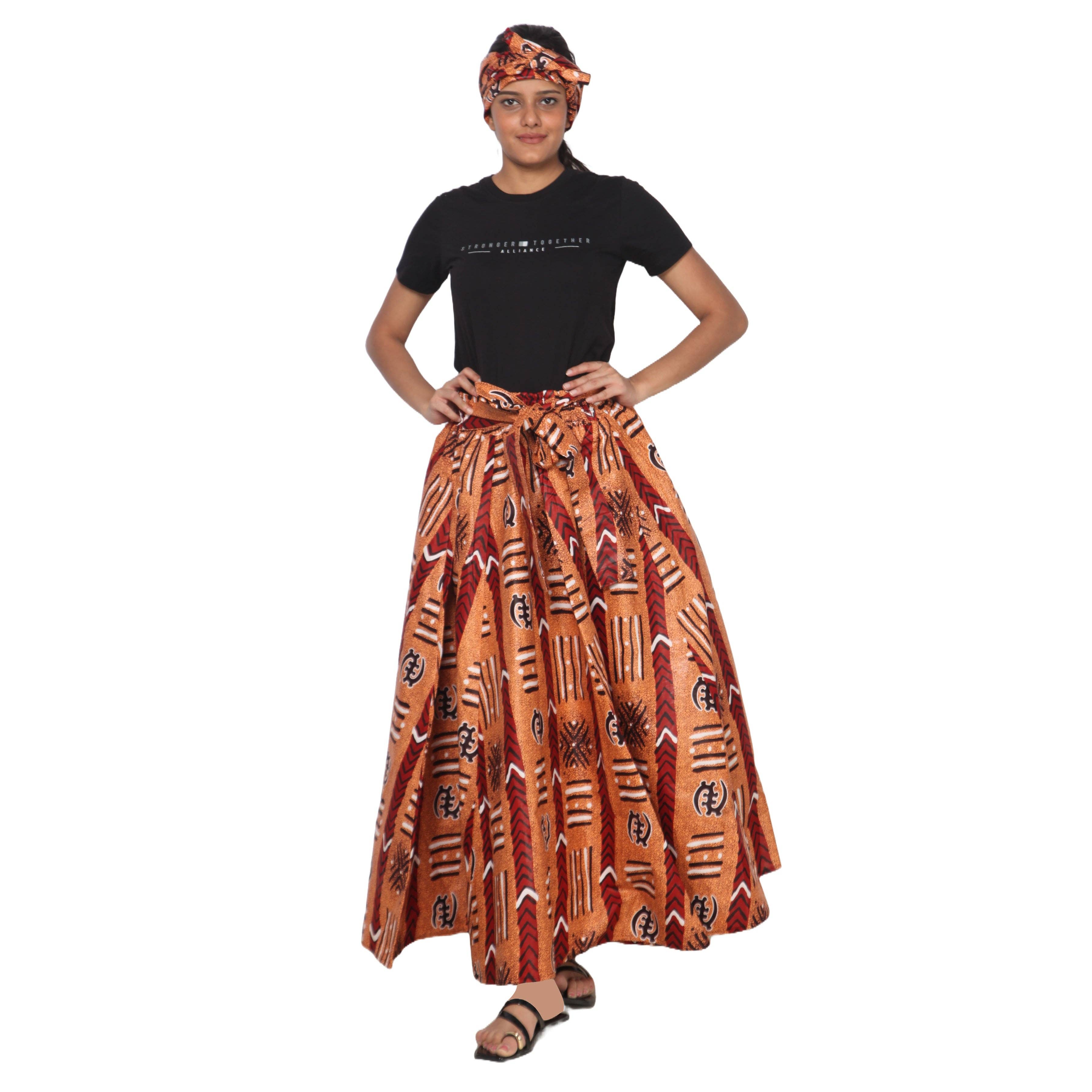 African Stars - Wholesale Skirt - Women's - Women's African Printed Long Maxi Skirt -- FI-329