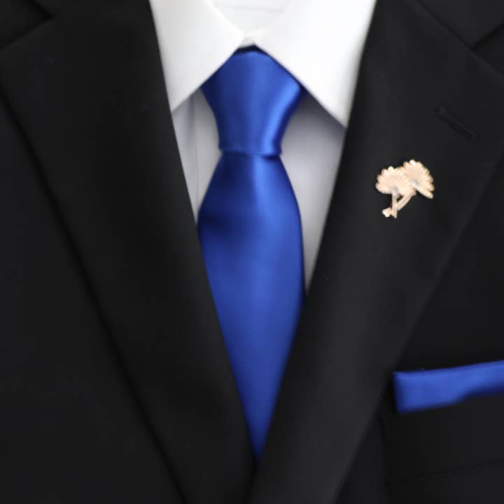 Royal Blue Satin Skinny Tie for wholesale by Tie Mood