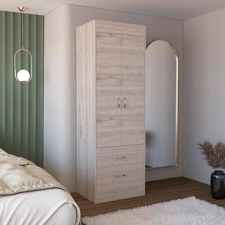 Armário Lisboa em melamina com 2 portas e 2 gavetas por atacado de TuHome Concept