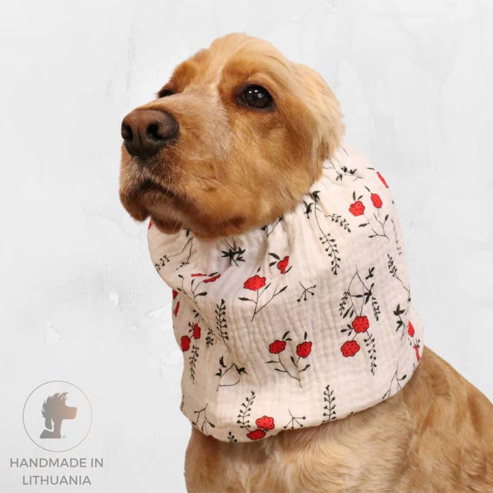 Cotton Dog Snood – Lightweight Muslin | Poppies for wholesale by Distinguish Me