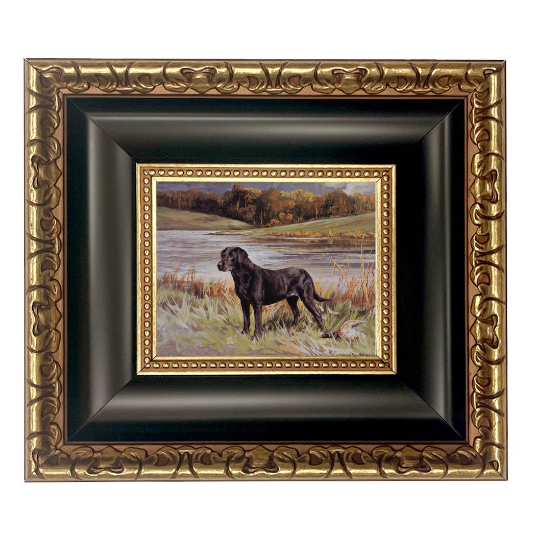 Madison Bay Co. - Historical Home Decor Reproductions - Wholesale Art Print - Labrador Retriever with Duck Framed Painting Print on Canvas57