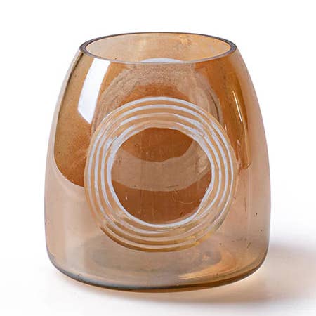 Vase med ringe 'janine' brun h9,5 d9,5 cm for engroshandel hos Growing Concepts