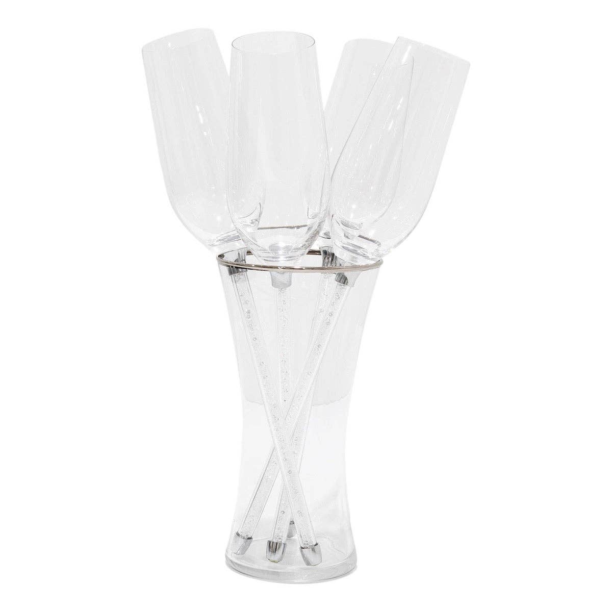 Sparkles Home - Wholesale Champagne Flute - Vetrina Crystal 5-Piece Toasting Set3