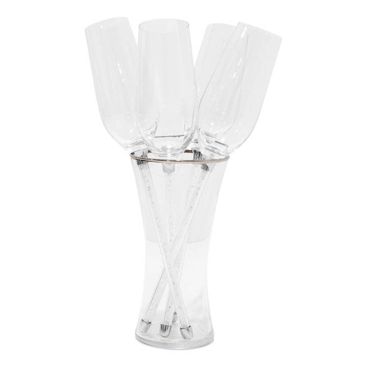 Sparkles Home - Wholesale Champagne Flute - Vetrina Crystal 5-Piece Toasting Set3