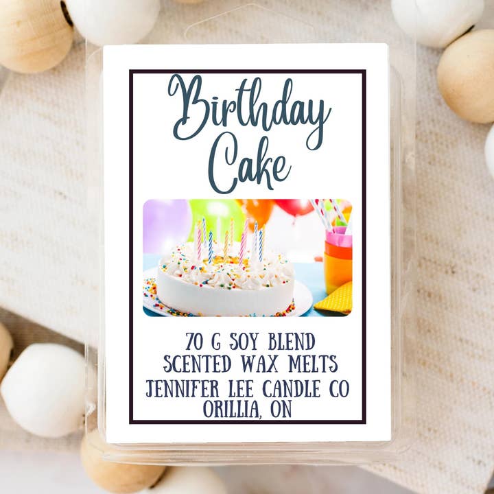 Gâteau d'anniversaire 70 g de cire parfumée au soja, coquille de palourdes pour la vente par Jennifer Lee Candle Co