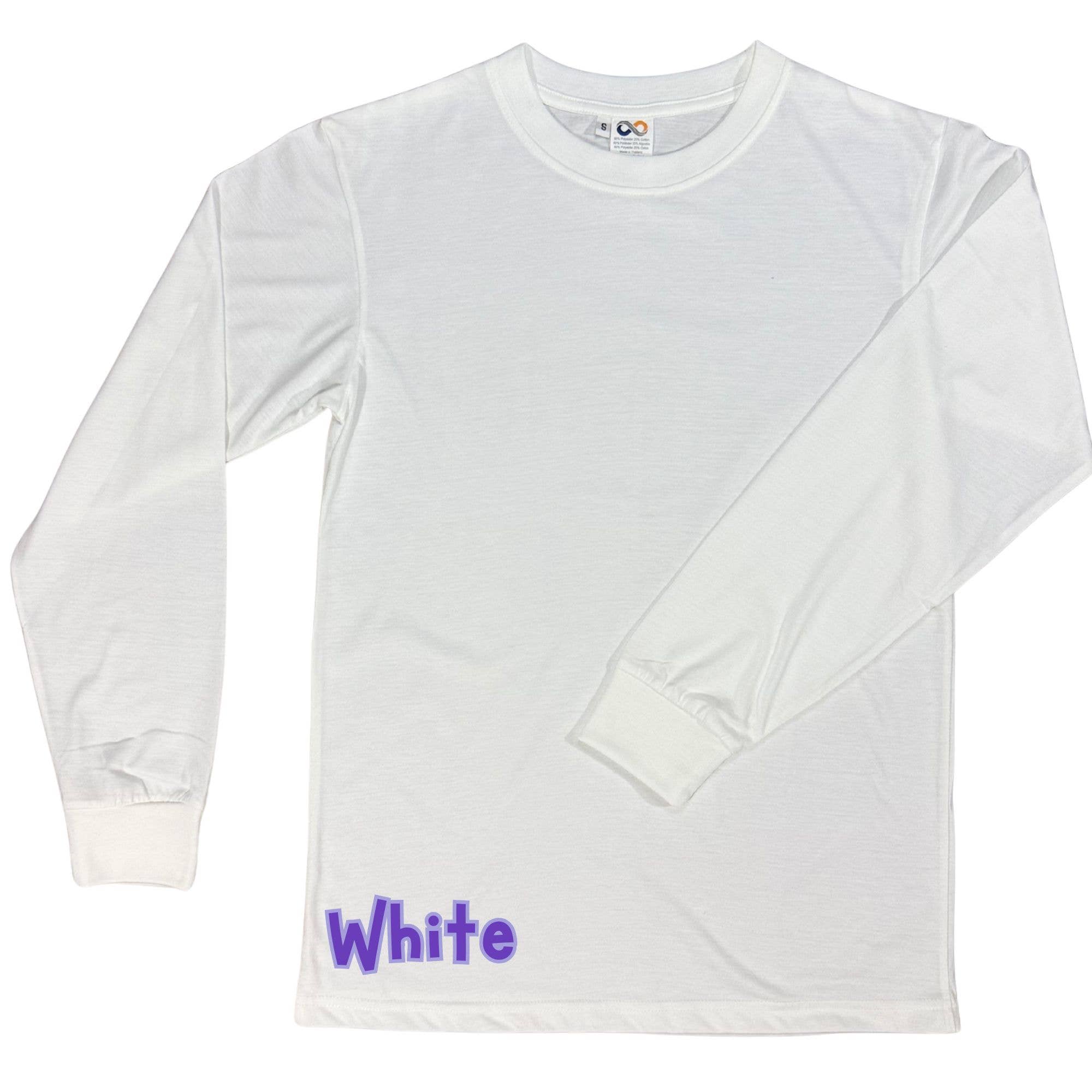 Infinite Sourcing & Trading LLC. – Engroshandel T-shirt til sublimationstryk – unisex – Sublimeringsbluse med lange ærmer: 80/20 Polyester Bomuld0