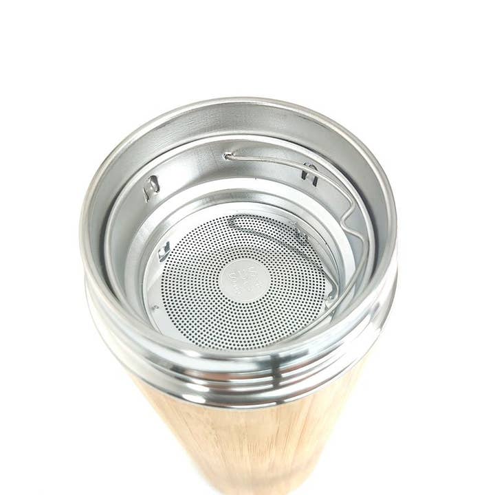 Bambooju - Venta al por mayor Frascos - Gourde térmica Bambooju de acero inoxidable con revestimiento de bambú, set de 52