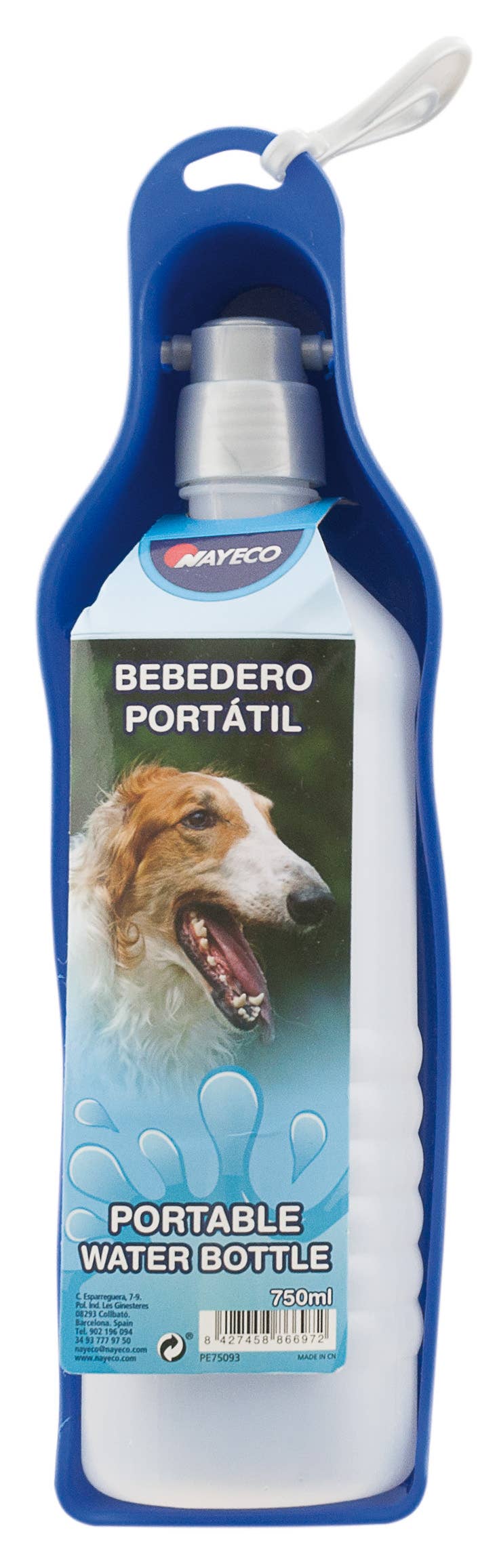 Blue Portable Dog Water Bottle for wholesale on Faire4