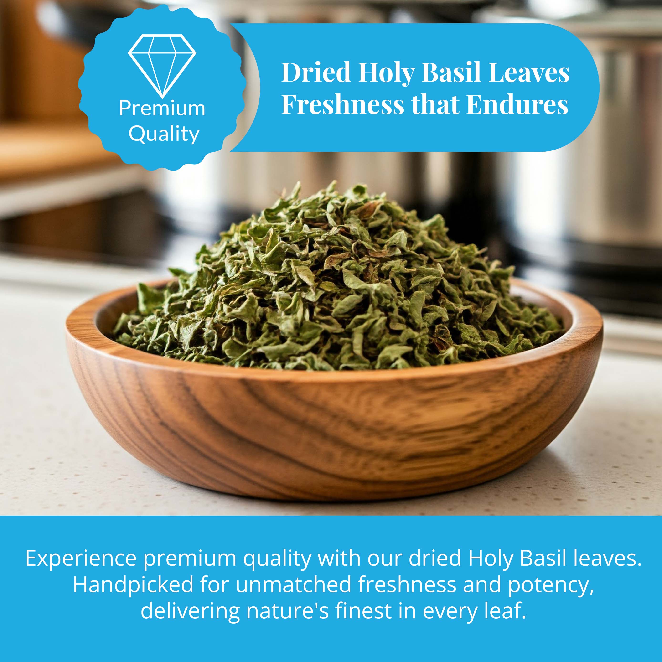 Akshit - Wholesale Loose Tea - Dried Tulsi Leaves, Holy Basil Leaves 2.6 oz.2