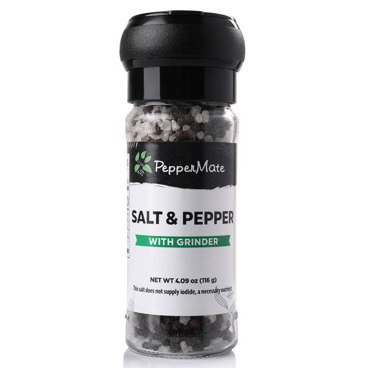 Peppermate - Wholesale Salt & Pepper Shaker Set - Disposable Salt & Pepper Grinder- 4.09 OZ