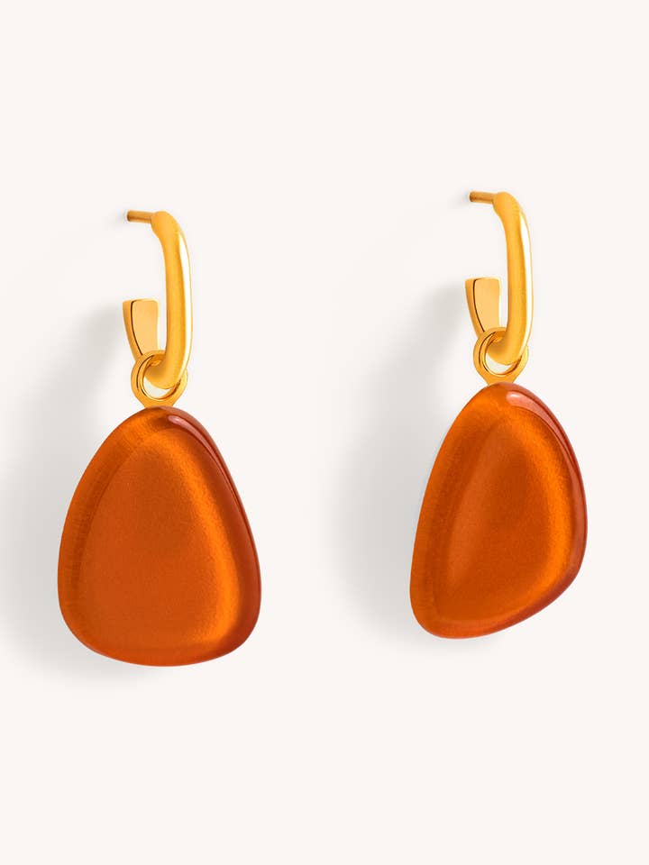 Gota Earring Bright Orange – 18K Gold Plated for wholesale by Garda