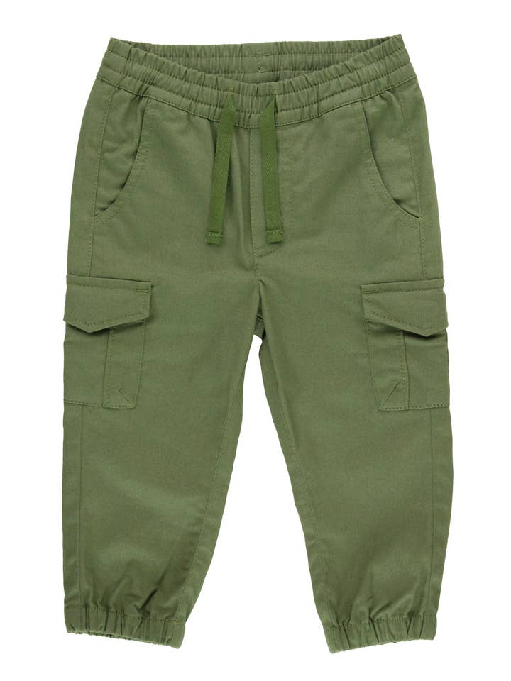 Boys Dusty Olive Slim Cargo Joggers for wholesale by RuffleButts + RuggedButts