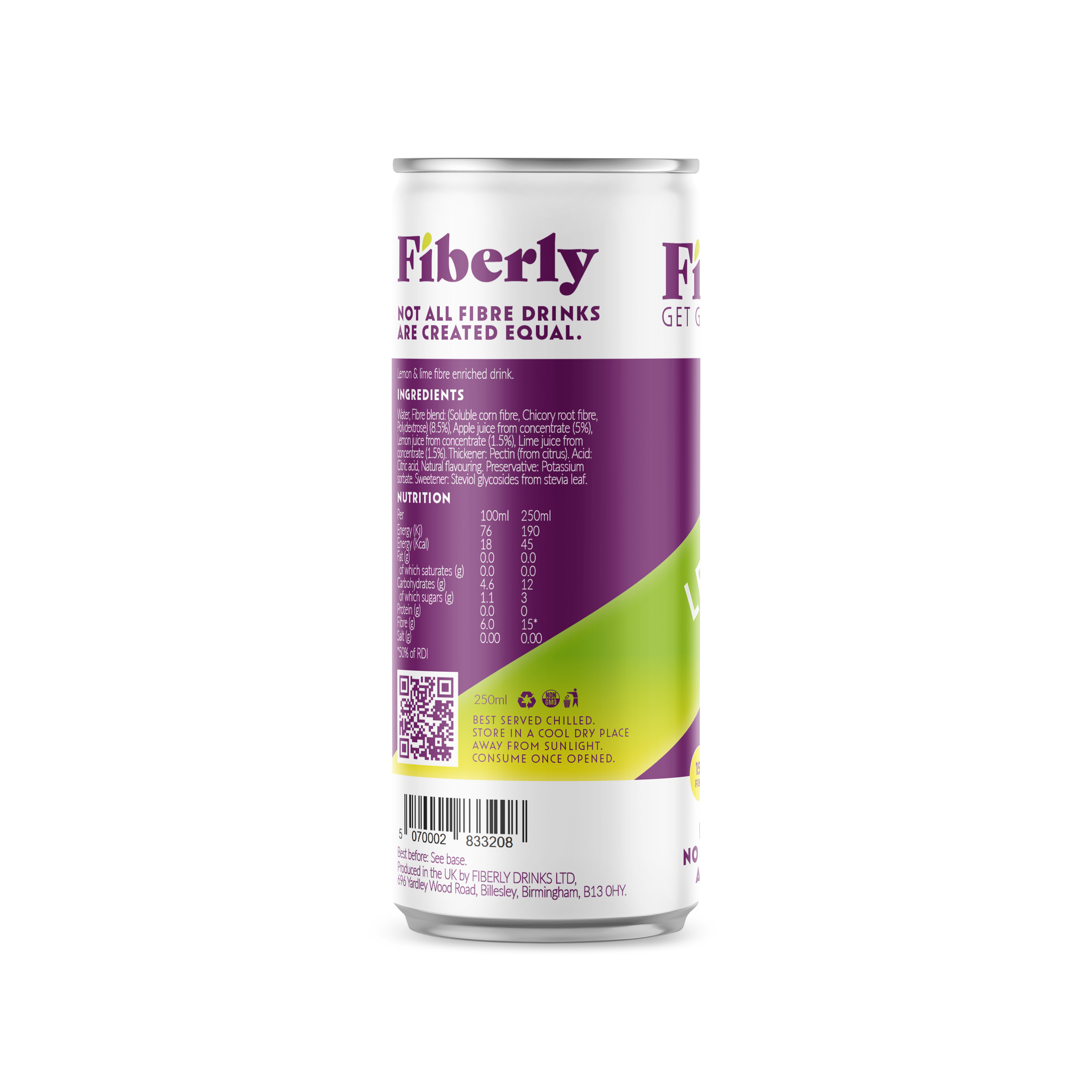 Fiberly – wholesale Fruit juice – Fiberly Lemon and Lime High Fibre drink1
