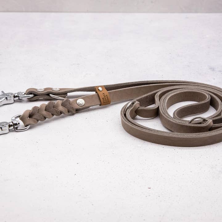 FOR LOVELY DOGS - Wholesale Pet Leash - Dog - Leather Dog Leash Sand Grey