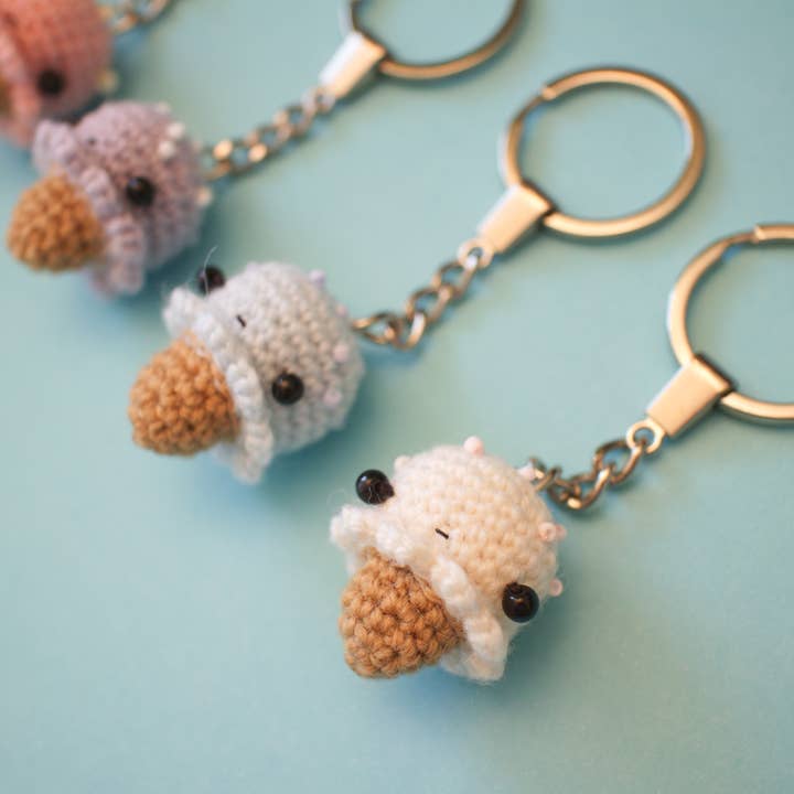 Llavero de helado de ganchillo - colores pastel para venta al por mayor de Mohu