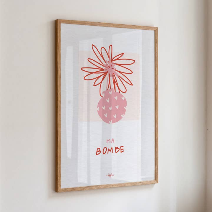 Affiche message amour A4 — Ma bombe — c pour toi pour la vente par Studio c pour toi