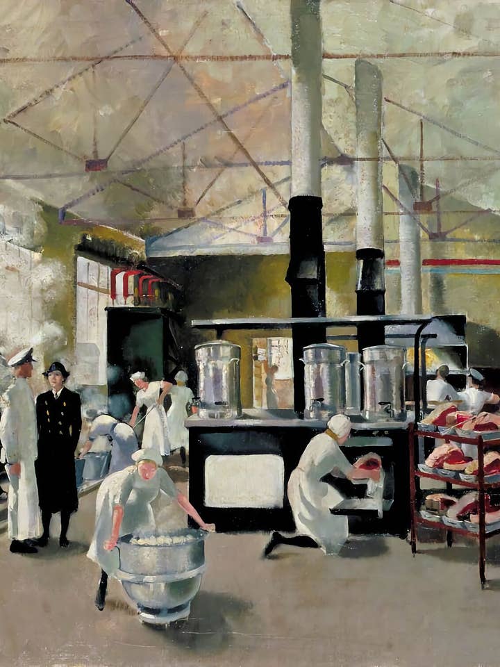 Une galère du Royal Naval Service pour femmes par Doris Clare Zinkeisen, vers 1898-1991 pour la vente par Flashback Shop