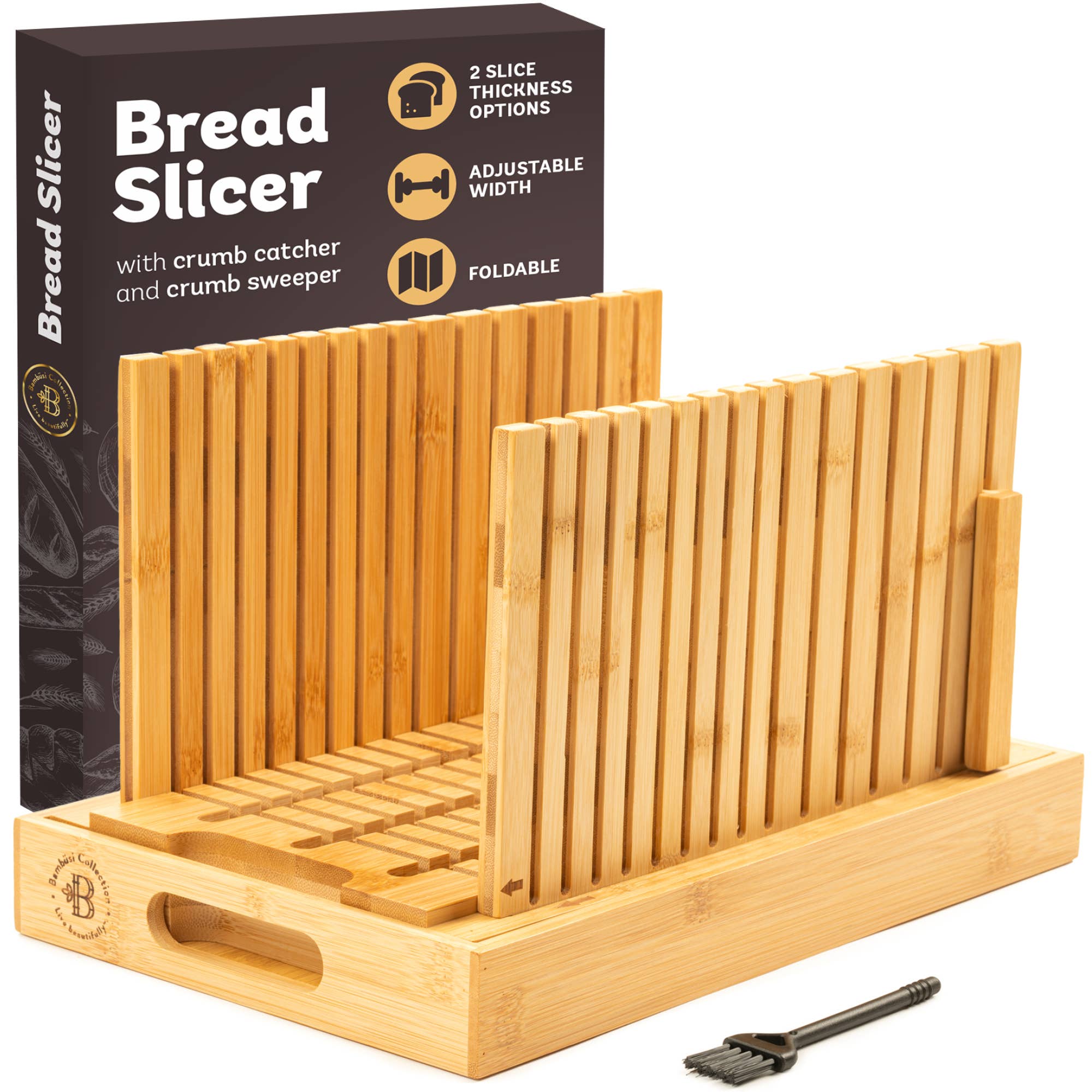Bambusi - Wholesale Bread Mix - Adjustable Bamboo Bread Slicer for Homemade Loaves2