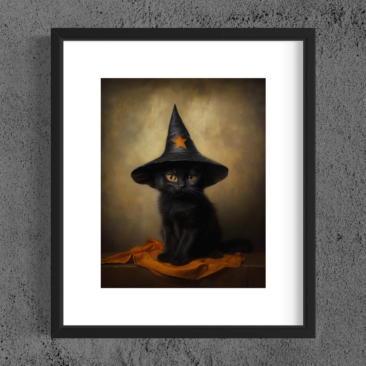 Salty Alyce - Wholesale Art Print -   Black Cat with Star Witch Hat Wall Decor 30AS4