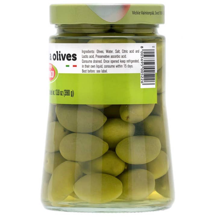 Wholesale Italian Food - Wholesale Olives - Fratelli D'Amico Green Olives, Cerignola Olives 25.7 oz
