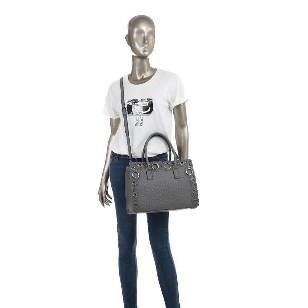 Papaya Fashion Ltd - Wholesale Top Handle Bag - Women's - 82230-3 Handbag with metal rings along the edge of bag10
