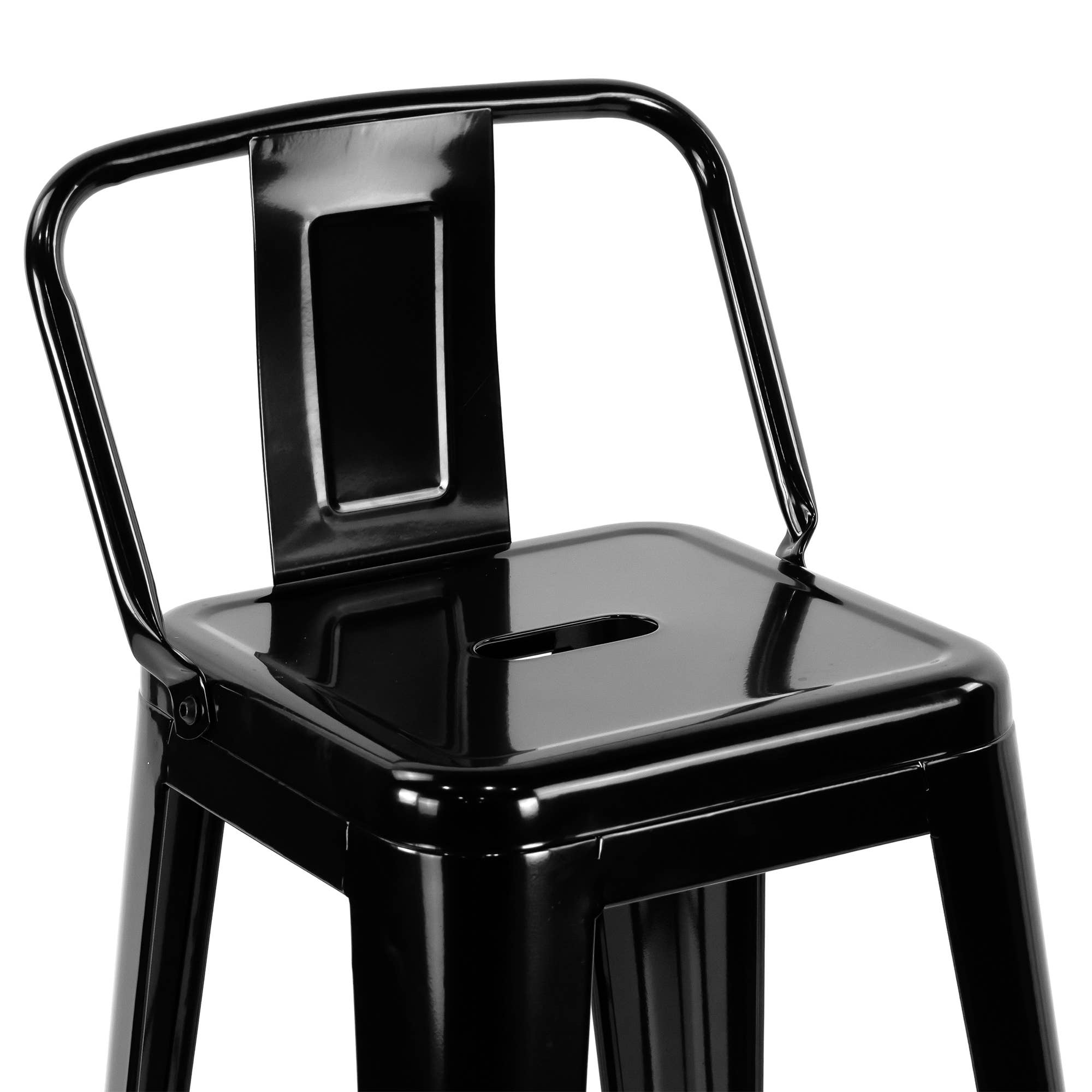 Glamour Home - Wholesale Stool - Set of 2 Barto Black Metal Bar Stool with Open Backrest5