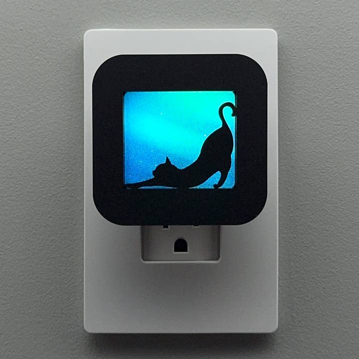 Stretching Cat Night Light | Swappable Cover | Best Seller for wholesale by Swaplights Night Lights