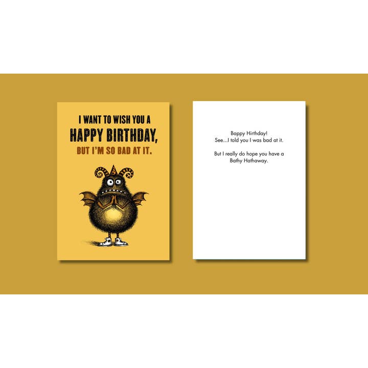 Bald Guy Greetings - Venta al por mayor Tarjetas de cumpleaños - #230 – Tarjeta de Cumpleaños Divertida – Bappy Hirthday1