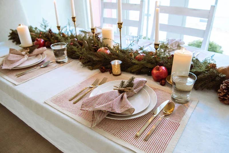 Sustainable Threads - Wholesale Placemat - Cotton Placemats | Carmine Hand Block Printed (set of 4)2