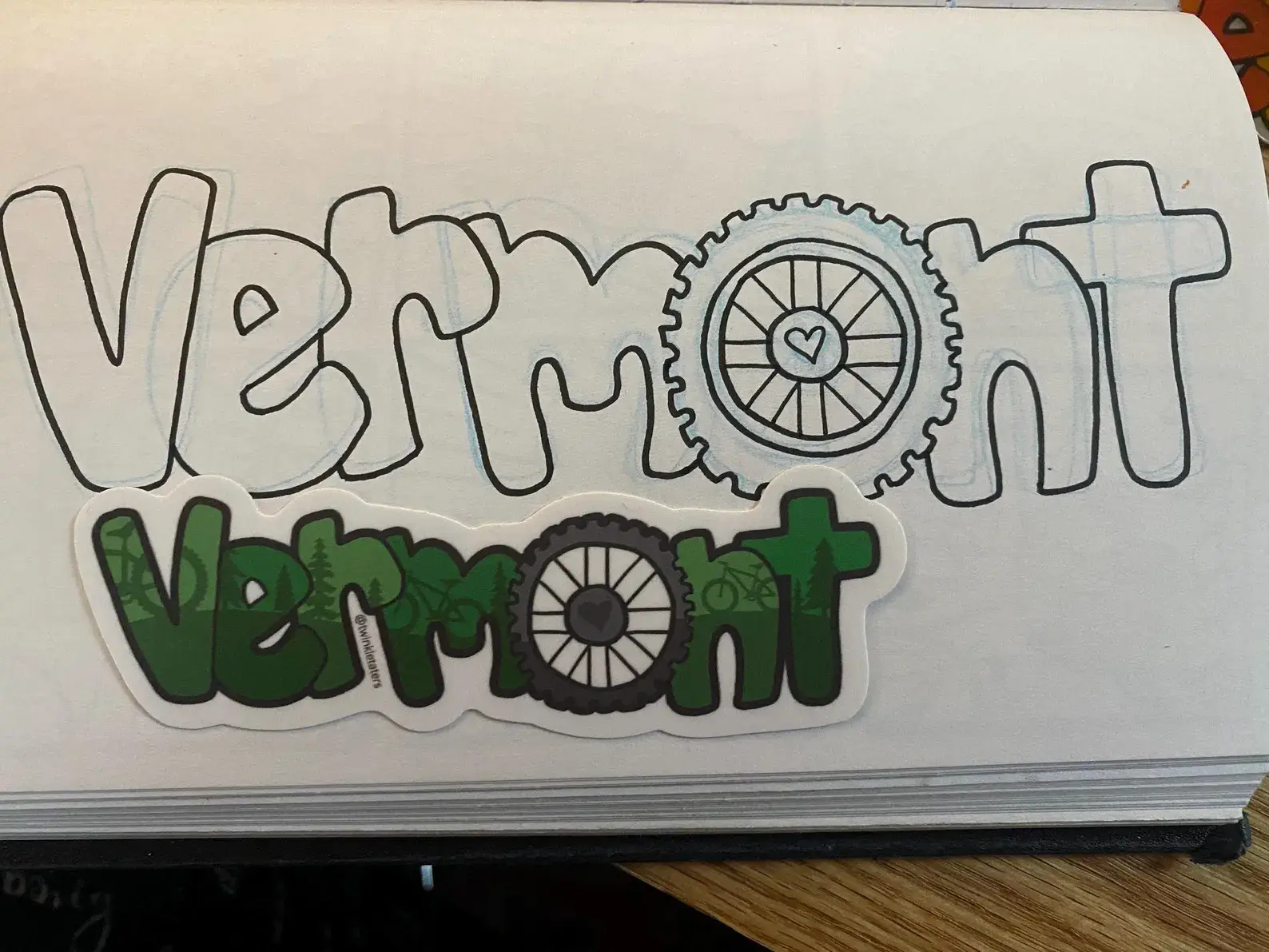 Designs by Diana - twinkletaters - Wholesale Sticker - Bike Vermont 5" x 1.7" Vinyl Sticker3