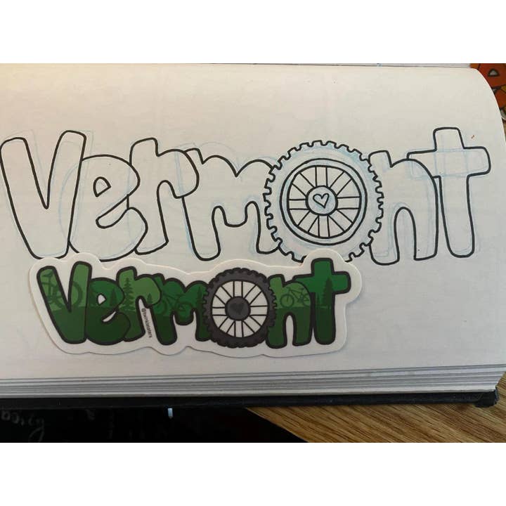 Designs by Diana - twinkletaters - Wholesale Sticker - Bike Vermont 5" x 1.7" Vinyl Sticker3