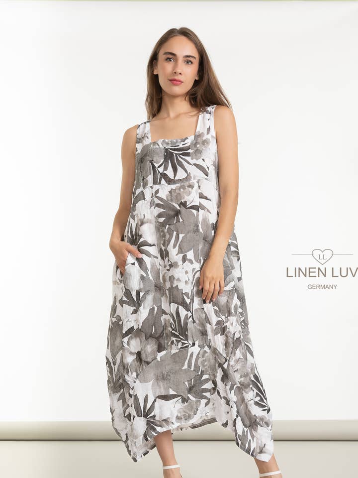 SS25 - Vestido de Lino Francés Linen Luv (TP1614-11) para venta al por mayor de LINEN LUV