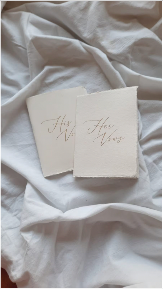 PARWANApaper - Wholesale Wedding Card - His Her Vow Books Deckled Edge Handmade paper1