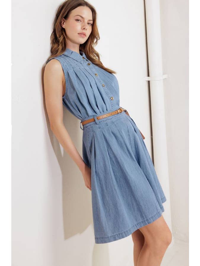 DENIM BLEU CLAIR Un haut en chambray lavé - FT1552 en vente sur Faire5