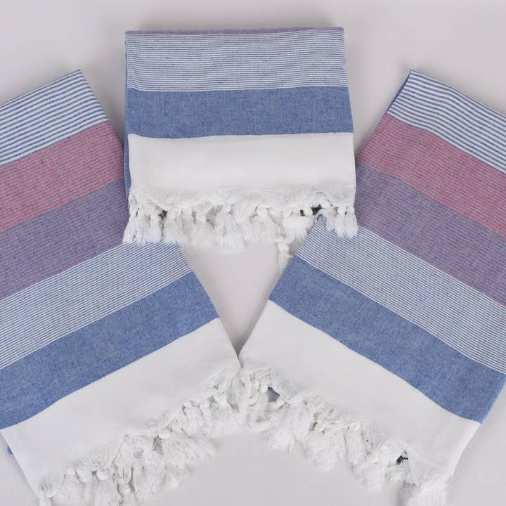 Organic Turkish Towels – wholesale Beach towel – Organic Cotton Towels, Navy Blue-Red Striped Peshtemal6