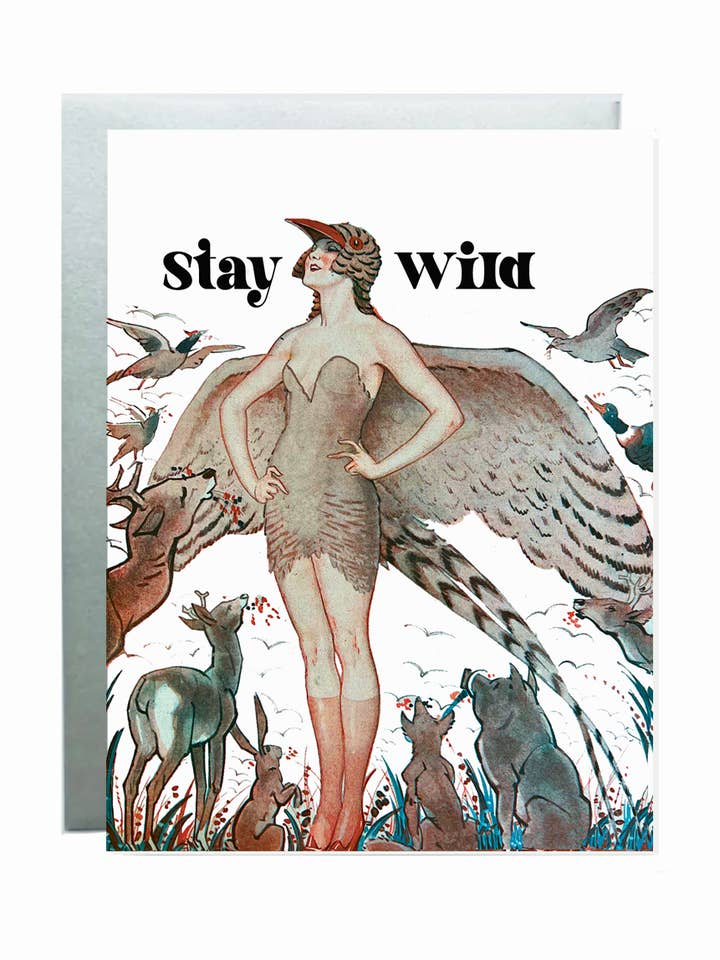 Stay Wild Everyday Art Deco Greeting Card for wholesale by The Twentieth