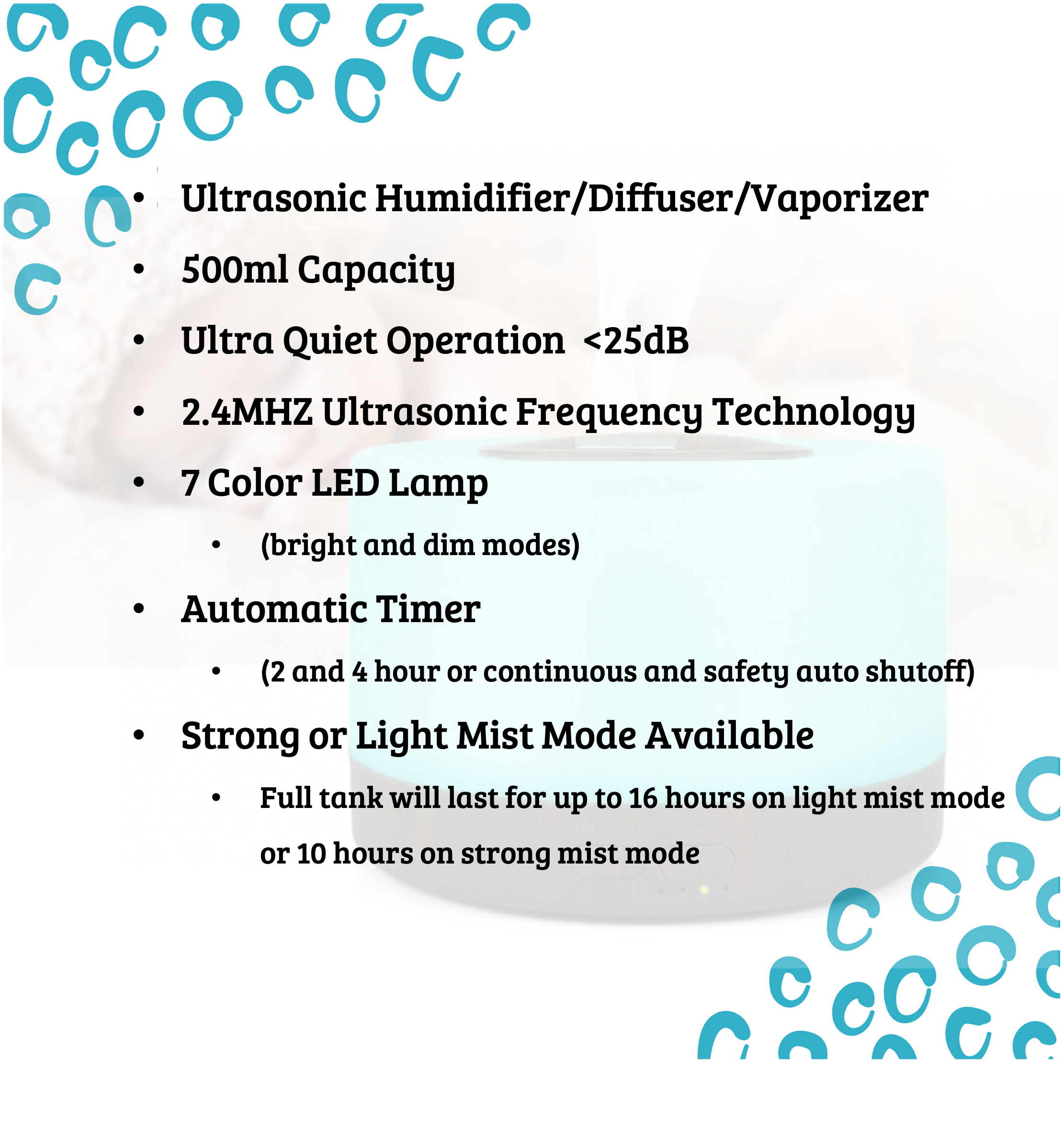 Wild Essentials - Wholesale Electronic Diffuser - 700ml Ultrasonic Home Diffuser, Natural Wood and White3