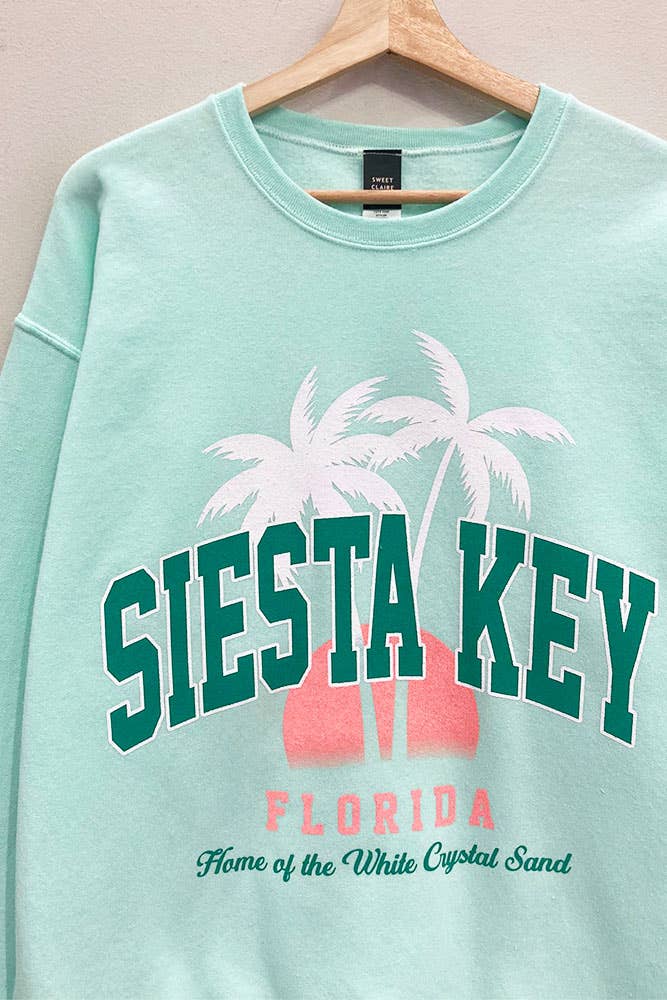 MINTY LIME Siesta Key Tropical Sweatshirt for wholesale on Faire0