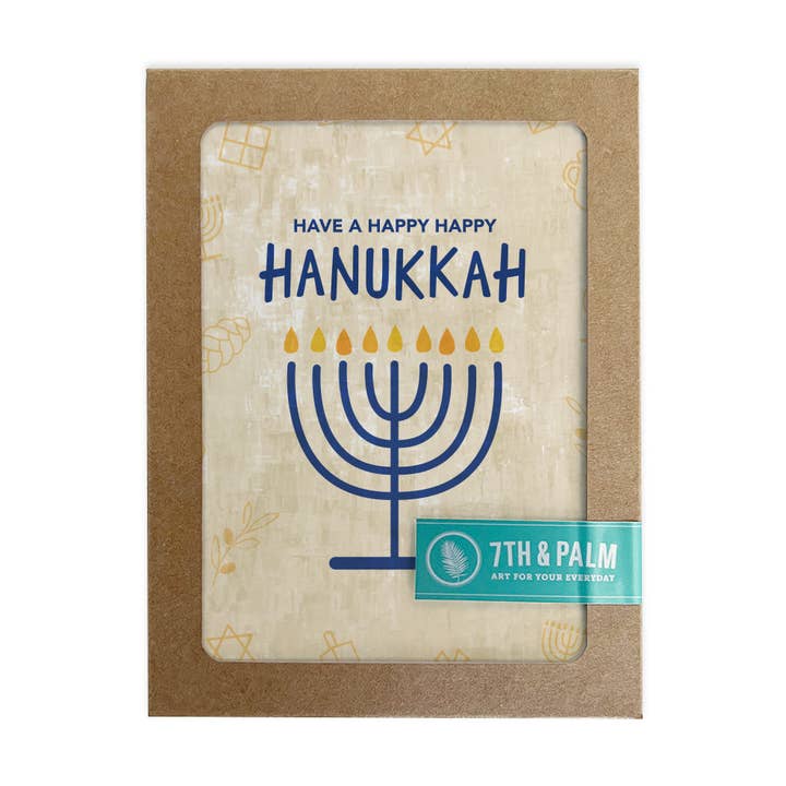 Hanukkah Menorah Greeting Card - Modern Jewish Holiday Card for wholesale by 7th & Palm
